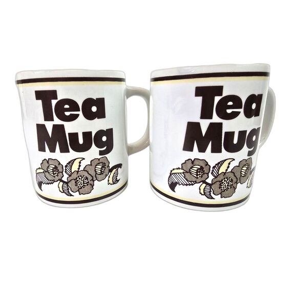 Vintage Tea Bag Cups Mug Pair Floral Tea Mug 3X3.5 - Picture 2 of 8